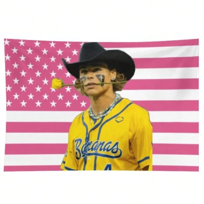 Tapices de pared de béisbol retro de Kyle Jackson, bandera vintage suave, regalo de fanático del plátano, bandera deportiva de verano - Estilo de la imagen principal - Ver 1