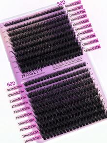 800pcs 30D 40D 50D 60D DIY Lash Cluster Extension 9-18mm False Eyelash Cat Eye Winged Faux Mink Soft Hair Volume Wispy Fake Eyelash Long Mixed Individual Eyelashes Makeup Tool For Beauty Travel Parties,Optional With Tweezers&Washing Face And Headband - C - 查看 4