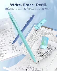 Four Candies Aesthetic School Supplies, Gel Pens With Black Ink, Correction Tapes, Pastel Highlighters,Mechanical Pencils, Sticky Notes, Index Post For Bible Study Supplies With Case Stationary - Blue - View 3