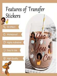 Customized Crystal Label With Photo, Support Original Image Customization And Transparent Background Customization, Applicable To Cups, Bottles And Glassware - High Quality Multi-Design DIY Handmade Crystal Stickers, Tattoos, Crystal Labels; Logos; Trademarks; Stickers; Tear Film; Lettering; Coffee; Milk; Tea Cups; Hollow; Transparent Labels; UV Transfer Labels - Multicolor - View 3