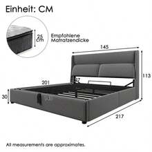 Bed Frames - Grey + Linen + 140cm*200cm - View 2