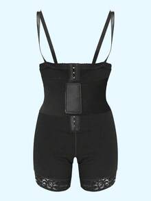 1pc 2-In-1 Design Shapewear With Magic Tape, Waist Cincher, Postpartum Body Shaper, Slimming Bodysuit For Women - Black - View 11