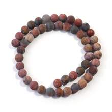 1 件哑光天然红色毕加索石圆珠，多种尺寸（4/6/8/10/12 毫米）可选，复古风格，适合 DIY 手链、项链、珠宝、吊坠制作，批发珠子 - 紅畢卡索石 - 查看 8