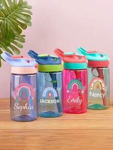 Personalized Name Water Bottle, Teenager Water Bottle, Student Water Bottle With Name, Back To School Gift, Party Favor, Christmas Gift, Camping Water Bottle, Birthday Gift, Dinosaur Water Bottle, Animal Water Bottle - Multicolor - View 4