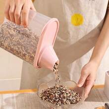 4pcs Cereal Sealed Jar 2 Powder 2 Green, Plastic Clear Container Set With Inverted Lid For Cereals, Rice, Pasta, Tea, Nuts And Coffee Beans, Plastic Food Preservation Jars, Household Kitchen Supplies, Kitchen Storage, Plastic Cereal Dispenser Storage Box - Xanh lá + Hồng - Xem 4