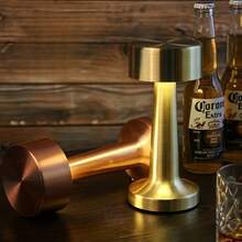 1 pieza Lámpara con sensor táctil de metal, 3 temperaturas de color y 3 niveles de brillo, lámpara de escritorio LED portátil recargable, adecuada para oficina/dormitorio/estudio/sala de estar/decoración de fiesta - Multicolor - Ver 5