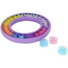 Organizador de bobina, 24PCS Caja de almacenamiento de bobina de silicona Hilo de coser de almacenamiento portátil redondo Portabobinas DIY Trabajo hecho a mano Accesorios de costura para el hogar Art(default) - Multicolor - Ver 8