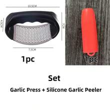 1个不锈钢蒜蓉压榨器/绞蒜器 | 重型人体工学设计，也适用于生姜和坚果 | 必备易清洗厨房工具 - 彩色 - 查看 13