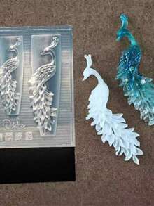 1pc Peacock Frame Leaf Pattern 3D Nail Art Mold, Transparent Silicone Nail Decoration Mold - Clear - View 8