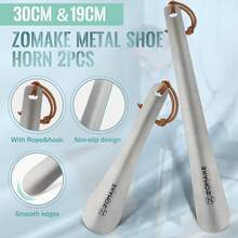 ZOMAKE Calzador de Metal 30cm y 19cm - Calzadores de Acero Inoxidable Largo con para Personas Mayores Hombres Mujeres - 1 - Ver 3