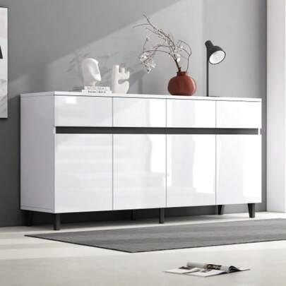 High-Gloss Lacquered Sideboards, Chests Of Drawers, Tall Sideboards, Chests Of Drawers With 4 Drawers, 2 Doors And Height-Adjustable Shelves, High-Gloss Lacquered Sideboards, Low High-Gloss Lacquered Cabinets, Corner Cabinets
