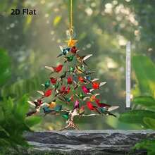 2D Flat Acrylic Hummingbird Christmas Ornament - Colorful Bird Holiday Tree Decoration, Classic Hanging Decoration Suitable For Holiday And Winter Home Decoration, No Power Required, 2D Flat, 2D Flat, Holiday Tree Decoration, Holiday Home Decoration, Flat Bird Decoration, Hanging Holiday Decoration, Colorful Bird Design, Holiday Bird Pattern, Handmade Appearance, Christmas Decoration Collector, Winter Home Stylist Christmas Decorations Home Christmas Gifts Christmas Decor