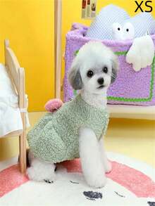 1pc Lovely Pet Dress With Leash Ring, Adorable Bow Decor, Fluffy & Warm, Button-Up Dog Skirt, Suitable For Small Dogs, Pomeranian Essential Refined Dog Dress To Showcase Your Beloved Pet's Unique Charm - Multicolor - View 14