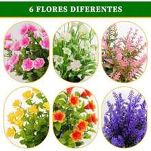 Pack Pequeñas Plantas Artificiales Mini Plantas Artificiales de Imitación con Flores para Casa Habitación Granja Baño Decoración Interior (, de Color)(6 de color) - Multicolor - Ver 5