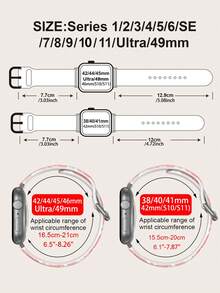 1pc Soft Elastic Breathable Hibiscus Flower Printed Replacement Wristband Strap For Apple Watch 38mm 40mm 41mm 45mm 44mm 42mm 49mm, Fashionable Casual Silicone Watch Band Compatible With Apple Watch Ultra Series, S10/SE/9/8/7/6/5/4/3/2/1 Smartwatch - Multicolor - View 6