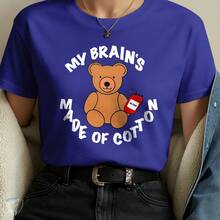 Camiseta Humor Criativo – Ursinho com Blood Bag e Frase Divertida - Azul Royal - Visão 2
