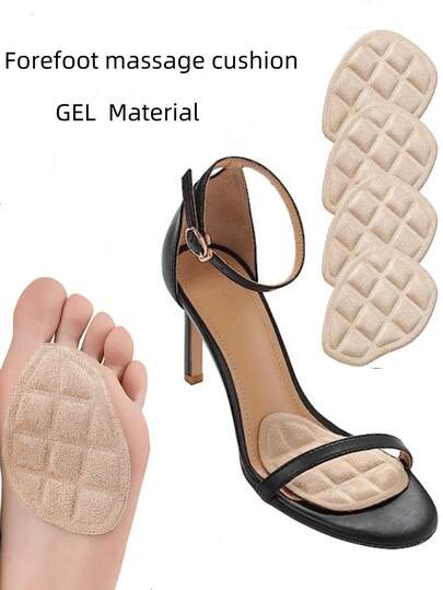QKC 1pair Anti-Slip & Massage Forefoot Half Insole With Gel Shock Absorption Square Toe Pad For High Heels, Sandals, Shoes,For Women Pumps And Men Sneakers Shoes Summer Daily Wear, Gift Ideas