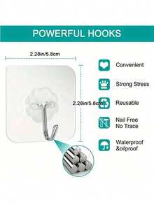 12-36 قطعة من خطافات الحائط الشفافة القوية بدون مسامير، مقاومة للماء والزيت، خطافات تخزين متعددة الأغراض، مناسبة للحمام والمطبخ وغيرها، يمكن تعليق المناشف والأكواب والمغارف والأواني والفتاحات والمقصات وغيرها. تخزين سهل. ملصق قابل للإزالة، مناسب للسكن الجامعي والشقق والمنازل المتنقلة وغرف الغسيل والمداخل وديكورات العطلات، هدية مثالية للأصدقاء والعائلة. - متعدد الألوان - مشاهدة 2