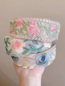 Women's Floral New Chinese Style Rose Embroidery Lace Headband, Retro Wide Headband, Valentine's Day Gift, Headband, Hair Tie, Hair Accessory, Hair Clip - Best Gift For Women!, Hairband, Hair Hoop - Multicolor - View 10