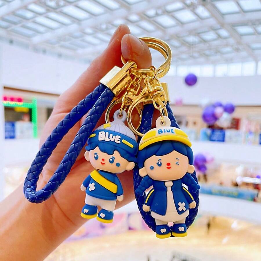 1 cái/Klein Móc khóa búp bê bé trai và bé gái dễ thương Móc khóa túi xách cặp đôi Ba lô Mặt dây chuyền nhỏ - Nhiều màu - Xem 1