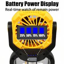 1 pezzo Ventilatore portatile multifunzionale, luce da campeggio, lunga durata della batteria, ventilatore pieghevole ricaricabile, adatto per il campeggio all'aperto, raffreddamento, luce di emergenza per tenda - Multicolore - Visualizzare 3