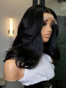 30 Inch Body Wave Lace Front Wigs Human Hair Pre Plucked 13x4 Hd Transparent Lace Frontal Body Wave Human Hair Wig For Women 200 Density Natural Black Bye Bye Knots Cheap - Natural Black - 查看 1