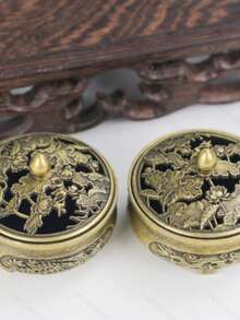 1个帝王龙凤香炉，锌合金莲花罩，专用于香棒，宫廷香氛套装，婚礼及乔迁之礼，非物质文化遗产雕刻工艺，奢华香氛艺术礼盒 - 蓮花蓋龍鳳爐 - 查看 4