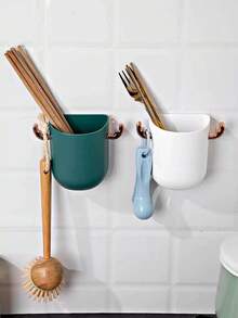 1pc Bathroom Wall-Mounted Deer Antler Toothbrush Holder, Multi-Scene Kitchen Utensil Storage Box - Multicolor - View 6