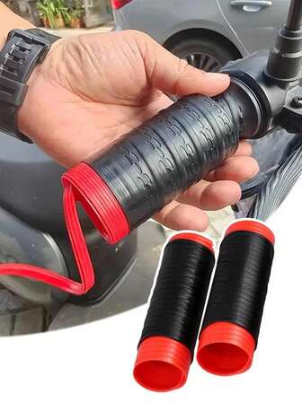 1 Pair Motorcycle Silicone Handlebar Cover Universal Self Shrinking Non-Slip Anti Vibration Moto Grip Covers Sleeve Protector