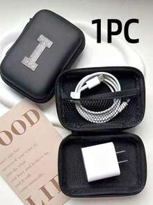 5/3/1 piezas Caja de almacenamiento de cuero PU con letra A-Z, Portador de tarjetas de juego, Organizador de caja de tarjetas de identificación/tarjetas/tarjetas de presentación, Adecuado para viajes, accesorios digitales, estuche para auriculares - Multicolor - Ver 61