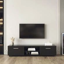 ZXCV TV Stand For Television Up To 70 Inch, Entertainment Center Television Table - màu đen - Xem 1