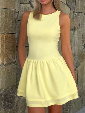 女士纯色紧身露背圣诞连衣裙