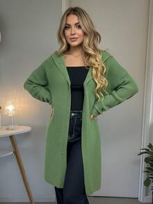 Fall And Winter Fashion Casual Hooded Sweater Loose Cardigan Sweater