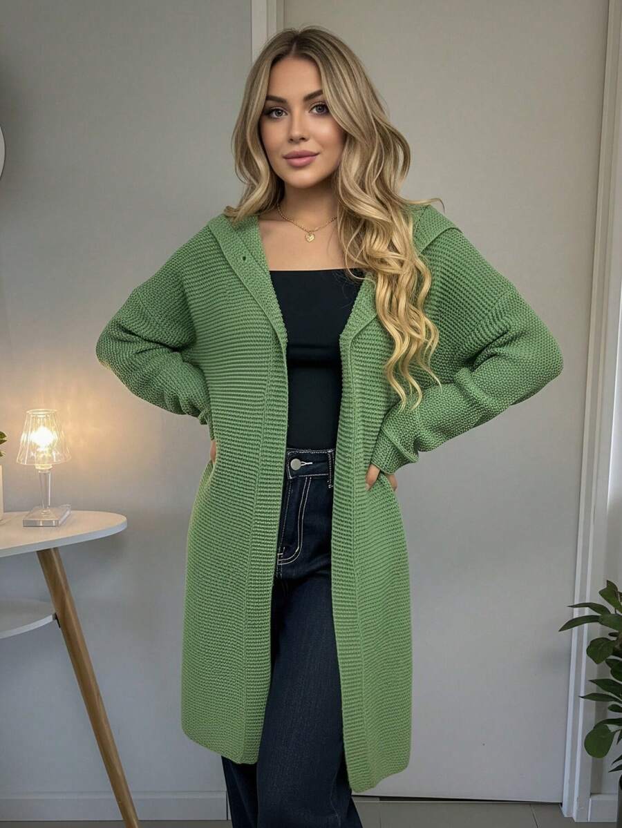Fall And Winter Fashion Casual Hooded Sweater Loose Cardigan Sweater