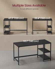 Computer Desk, Office Desk, 100 X 50 X 76 Cm, Modern Style, For Study, Bedroom, Living Room, Ebony Black - Black - View 5