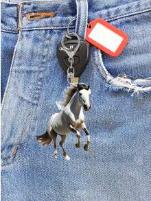 1pc White Horse Acrylic Pendant,Acrylic Keychain , Backpack Pendant, Bag Accessories,2D Flat Pendant,Multifunctional Accessories For Car Keys, Acrylic Decoration Car Pendant,Cute Horse Cartoon Family Keychain Bag Decoration ,Lobster Buckle Pendant,The Perfect Gift For Horse Lovers,Birthday Gift,Perfect For Car Keys, Backpacks - Multicolor - View 9