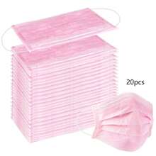 50 sztuk różowych masek jednorazowych, wielokrotnego użytku różowych masek - niemedycznych, dwuwarstwowa maska ochronna, odpowiednia do codziennego noszenia w podróży, jako dekoracja, akcesoria damskie
