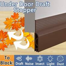 Under Door Draft Stopper Self-Adhesive Door Sweep for Bottom of Door Weather Stripping Door Seal Soundproofing Insulation Strip Door Noise Blocker for Exterior/Interior 2M Brown - marrón - Ver 2