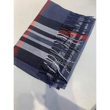 Casual Elegant Winter Scarf 150g With Fringes - Xadrez150g Azul Acinzentad - 查看 1