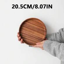 4 种尺寸圆形相思木托盘，厨房餐桌装饰托盘，家居装饰用木托盘，咖啡桌和家居装饰，圣诞装饰礼物