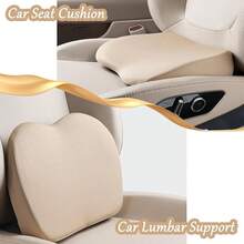 2 en 1 Cojines de Cuña para Coche o Soporte Lumbar para Conducir - Cojín de Asiento de Conductor de Espuma de Memoria Suave de 3.5 Pulgadas para Coche y Camión - Cojín de Confort para el Coxis y Alivio del Dolor de Espalda, Beige - Rosa - Ver 8