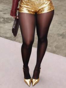 1pair 80g/200g/300g Women's Sexy Sheer Black Tights,Spring/Autumn Pantyhose For Business & Sexy Look,Plus Size Leggings,Warm Bottoming Pants(Suitable For-5-25°C), Cozy - Black - View 2