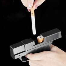 Unique Butane Cigarette LIGHTER & CASE Adjustable Jet Torch Flame Pistol Gun(No Fuel),Windproof Portable Candle Lighter For Cooking And BBQ,Gift For Father/Boyfriend/Friend,Christmas Gift - 預設 - 查看 8