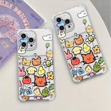 Cute Fashion Pattern Transparent Four-Corner Anti-Drop Card Clip Mobile Phone Case Suitable for Iphone15Promax/15Plus/15Pro/15, 14Promax/14Plus/14Pro/14, Iphone13Promax/13Pro/13/13Mini, Iphone12Promax/12Pro/12/12Mini, Iphone11Promax/11Pro/11 - 混合色1 - チェックする 9