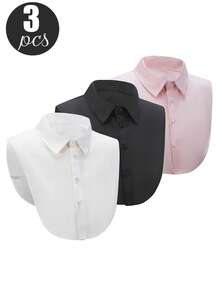 4 Pieces/1 Piece Unisex Solid Color Professional Versatile Pointed Collar Fake Collar Shirt Collar Suit Inner Collar Detachable Collar Fake Collar,The Fabric Is Made Of Soft Polyester Material. It Is Recommended That You Place It In A Ventilated Area For 1-3 Days To Dissipate The Odor Of The Material, Or Clean And Dry It Before Wearing It For A More Comfortable Fit. For Dress For Christmas Decor
