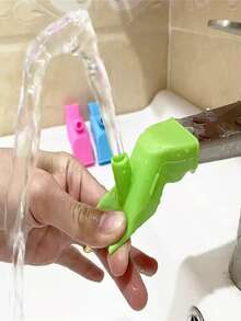 1pc/2pcs/3pcs Silicone Faucet Extender - Splash-Proof, Hose Adapter For Bathroom & Kitchen Sinks - Available In Blue, Green, Pink - Multicolor - View 5