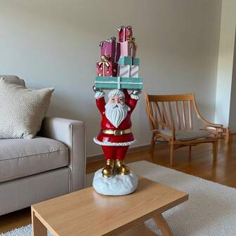 1件创意新款圣诞老人礼物装饰品，适合家庭办公室节日装饰和桌面装饰
