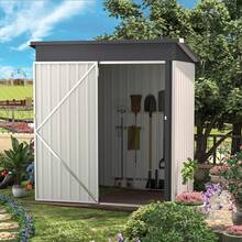 UNIONLINE 5x3ft Metal Shed,Garden Sheds And Outdoor Storage With Lockable Door, Small Outside Storage Box Waterproof For Backyard,Garden(Base Size:150x86CM) - White - View 2