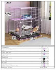 DIY模組化貓籠別墅家用款，大空間小貓屋，2-3層小貓公寓，室內貓圍欄 - 彩色 - 查看 18
