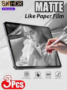3 piezas de protector de pantalla mate antihuellas y antirreflejo, compatible con Samsung Galaxy// MatePad/Honor//Redmi/IPad Air Pro 11 13 12.9 9.7 pulgadas S7 S8 S9 Plus FE para tocar, oficina, pintura, película suave, no vidrio, regalo para cumpleaños, familia, amigos, accesorios para tableta, a prueba de agua, a prueba de golpes, antiarañazos, cobertura completa - 3 piezas - Ver 53